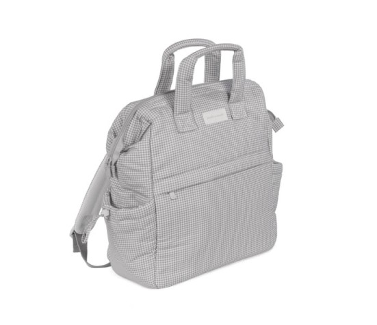 Mochila Little Bloom Vichy gris Pasito a pasito