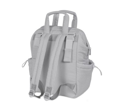Mochila Little Bloom Vichy gris Pasito a pasito
