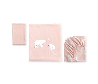 Sabanas Polaris rosa minicuna Bonjourbebé