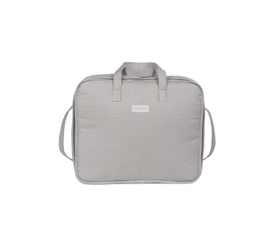 Maleta Little Bloom Vichy gris Pasito a pasito Maleta Little Bloom Vichy gris Pasito a pasito