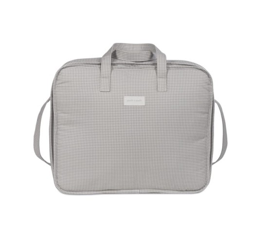 Maleta Little Bloom Vichy gris Pasito a pasito