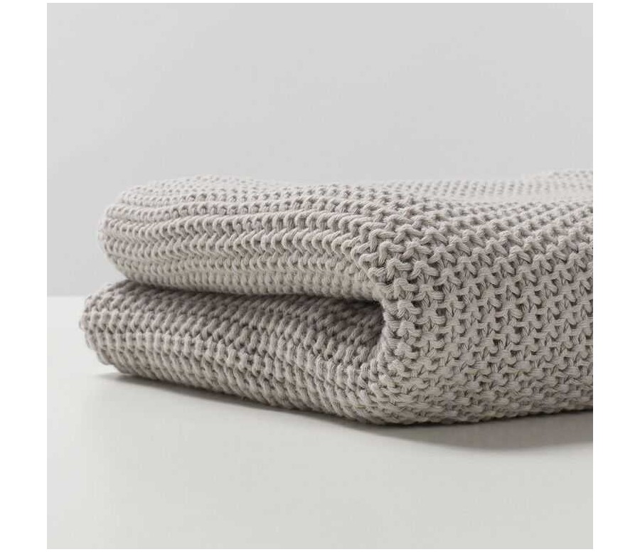 Manta tricot orgànica Bonjourbebé Gris clar