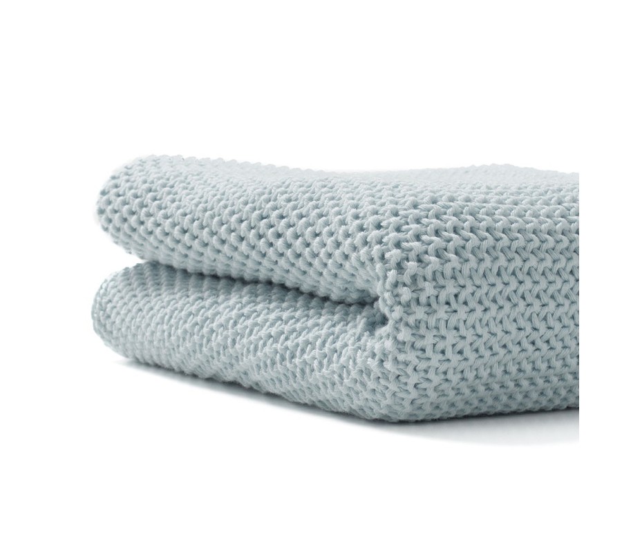Manta tricot orgánica Bonjourbebé azul